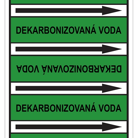 Značení potrubí, dekarbonizovaná voda